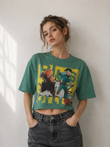 Clobug Women Oversized Graphic Print T-Shirt