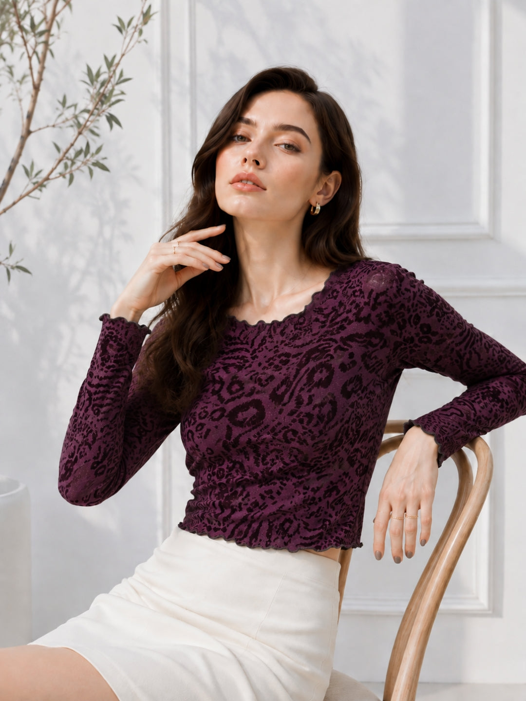 Clobug Women Cotton Blend Print Top