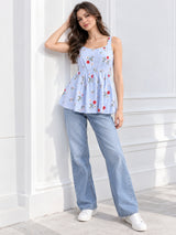Sky-Blue Tunic Top