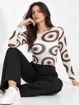Clobug Women Full Sleeve Eye Print Top