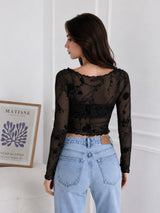 Clobug Women Round Neck Print Top