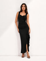 Clobug Women Sweetheart Neck Sleeveless Maxi Dress