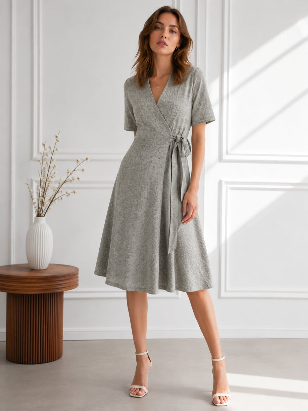 Women's V-Neck Cotton Dress