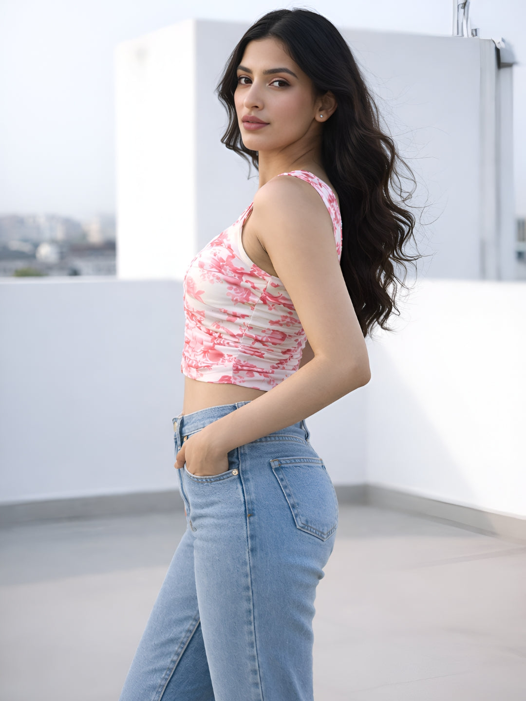 Clobug Stylish Printed Crop Top for Women – Trendy Summer Top