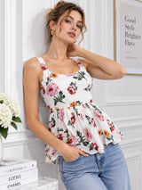 White Floral Tunic Top