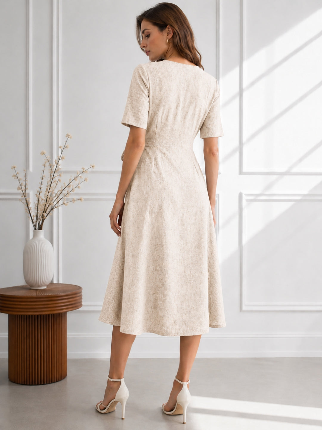 Women's V-Neck Cotton Dress