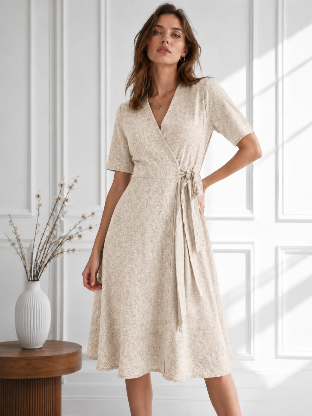 Women's V-Neck Cotton Dress