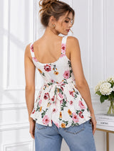 White Floral Tunic Top
