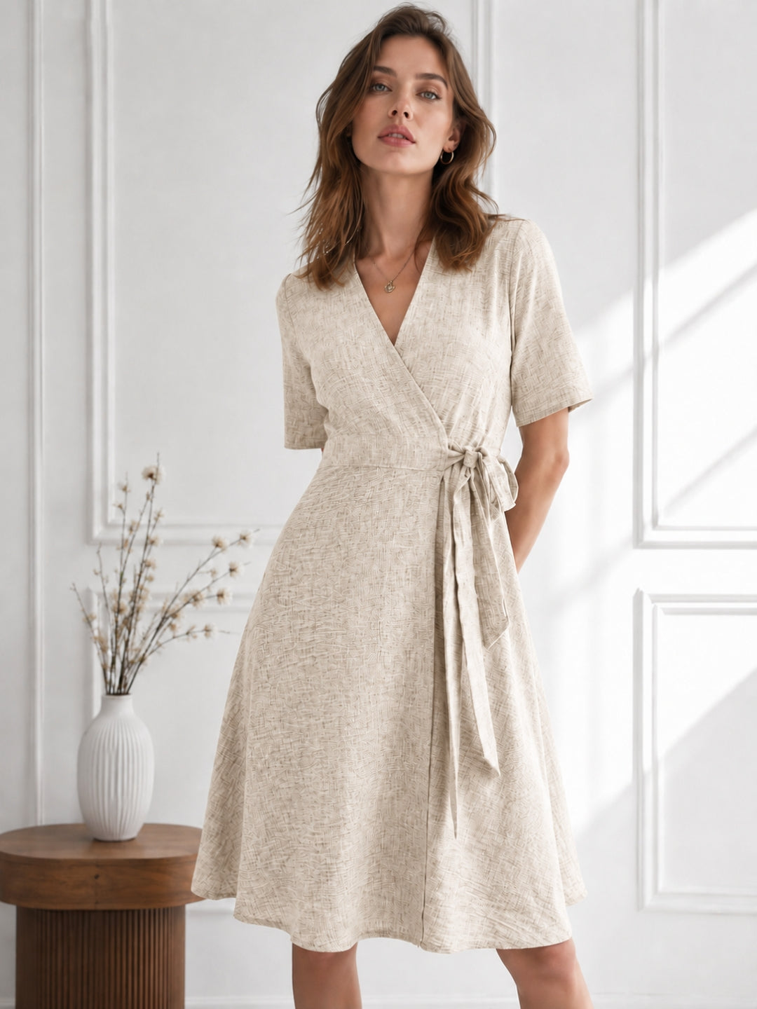 Women's V-Neck Cotton Dress