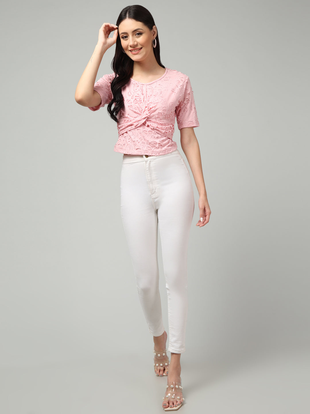 Clobug Stylish Solid Round Neck Top for Women – Trendy Summer Top