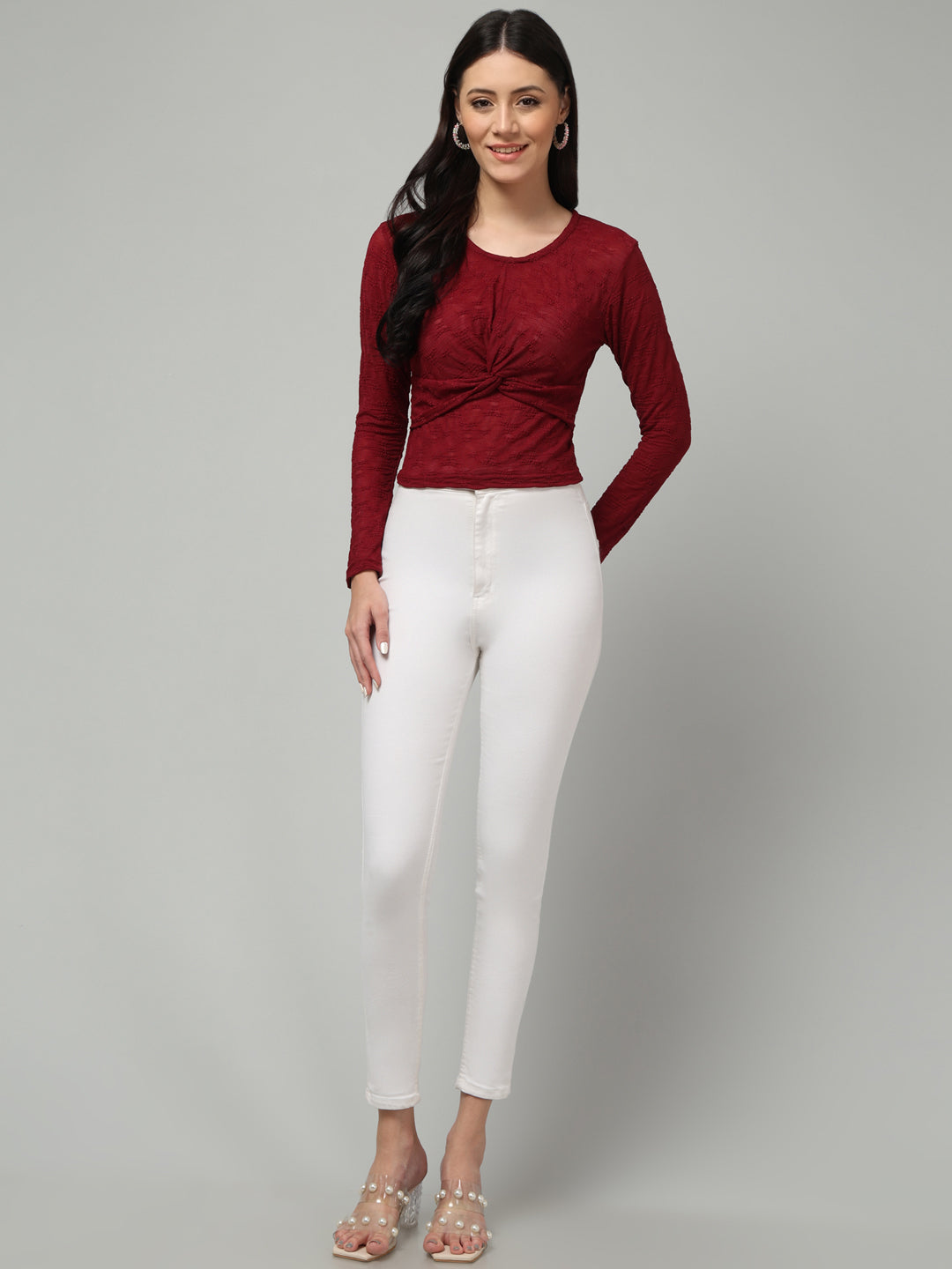 Clobug Stylish Solid Round Neck Top for Women – Trendy Summer Top