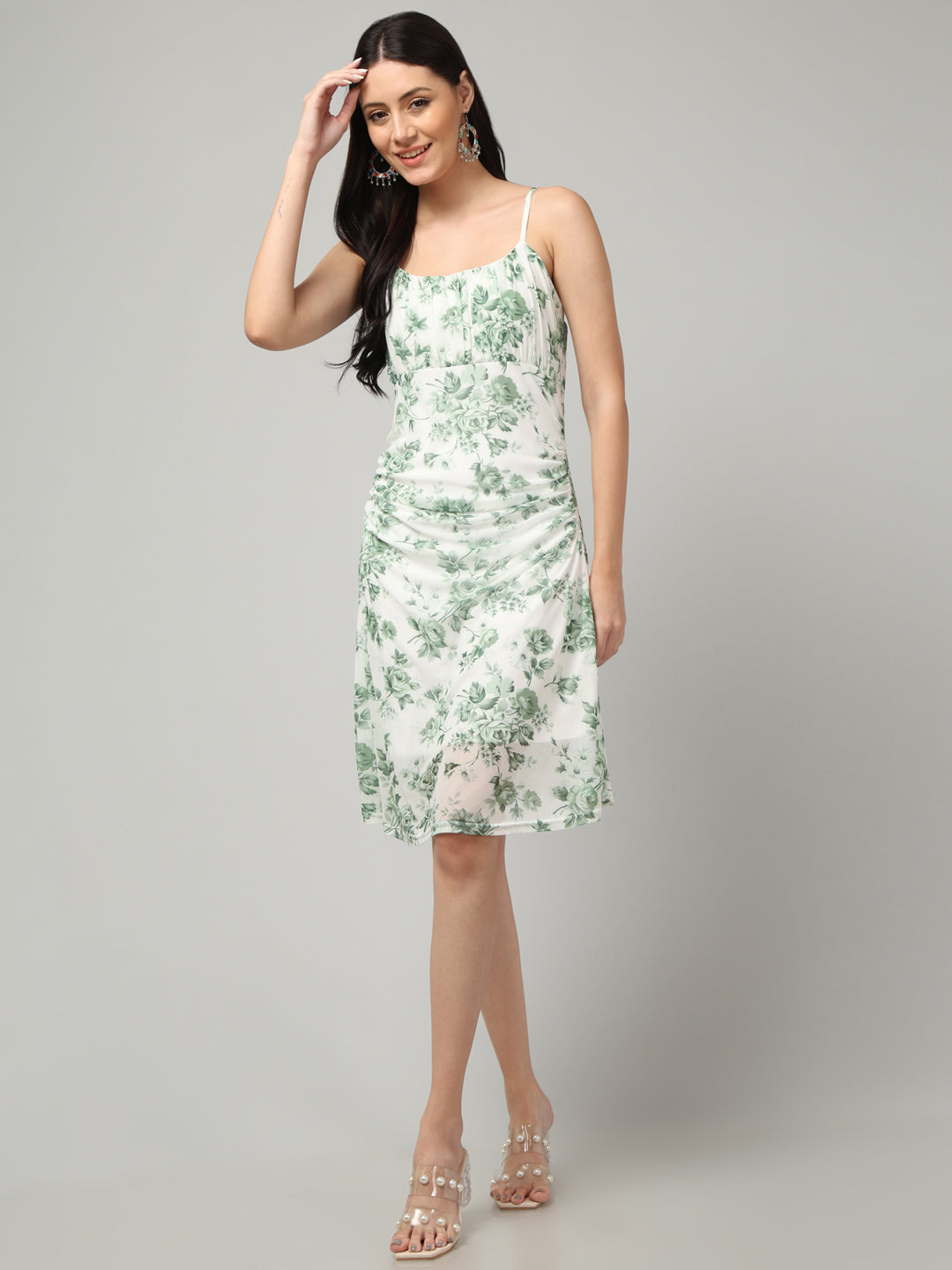 Clobug Women Stylish Printed A-line Midi Dress– Trendy Summer Dress