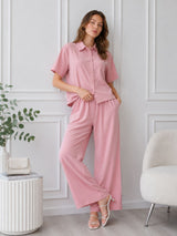 Women's Pink T-shirt And Pant Co-ord Set