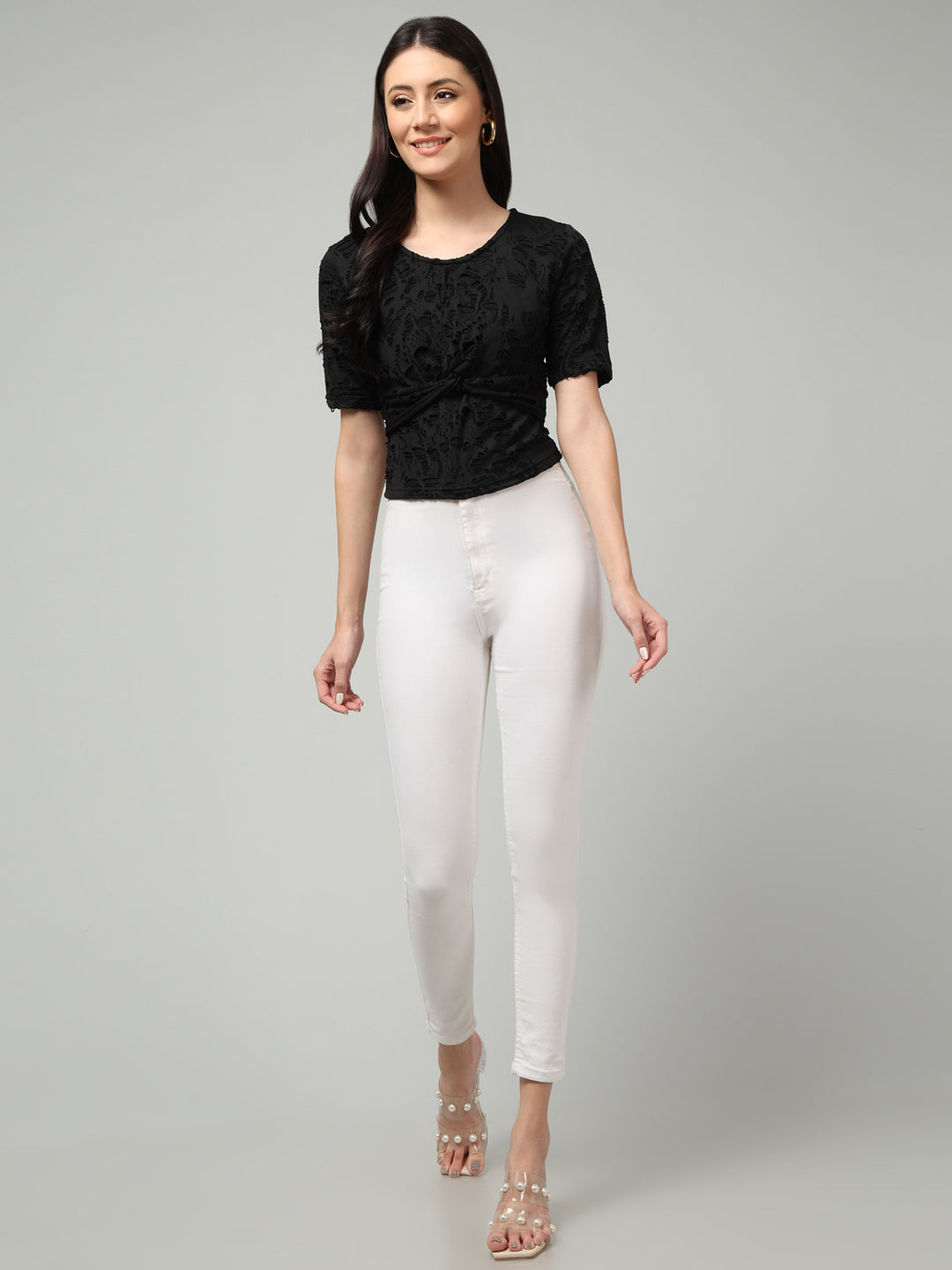 Clobug Stylish Solid Round Neck Top for Women – Trendy Summer Top