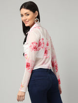 Clobug Women Floral Print Full Sleeve Shirt