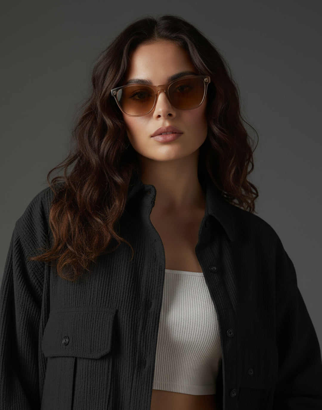 Clobug Women Full Sleeve Oversized Corduroy Shirt