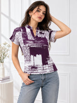 Clobug Stylish Printed V Neck Top for Women – Trendy Summer Top