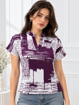 Clobug Stylish Printed V Neck Top for Women – Trendy Summer Top