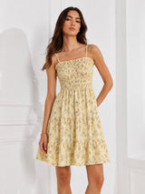 Clobug Women Sweethear Neck Printed Sleeveless Dress