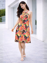 Clobug Women Printed Halter Neck Dress