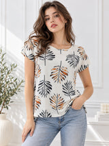Clobug Stylish Printed Round Neck Top for Women – Trendy Summer Top