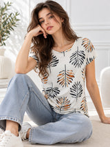 Clobug Stylish Printed Round Neck Top for Women – Trendy Summer Top