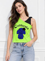 Clobug Women's Printed V-Neck Top
