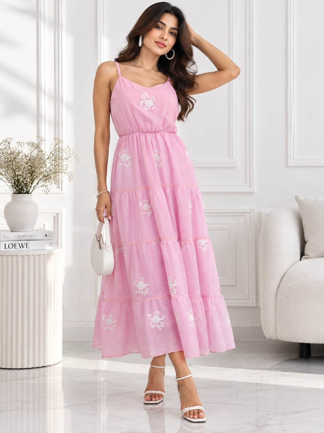 Clobug Floral Summer Flowy Maxi Dress