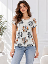 Clobug Stylish Printed Round Neck Top for Women – Trendy Summer Top