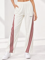 Women's Cotton Blend Striped Trackpant