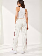 Women's Cotton Blend Striped Trackpant