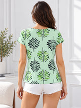 Clobug Stylish Printed Round Neck Top for Women – Trendy Summer Top