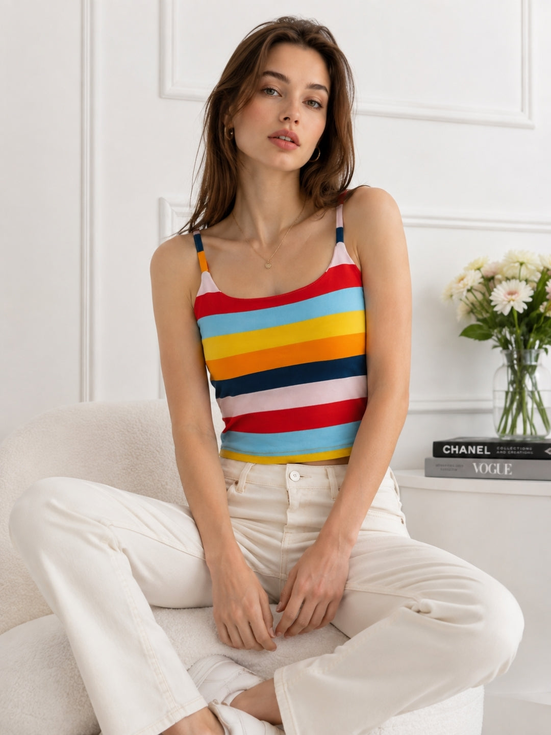 Clobug Women Multicolor Crop Top