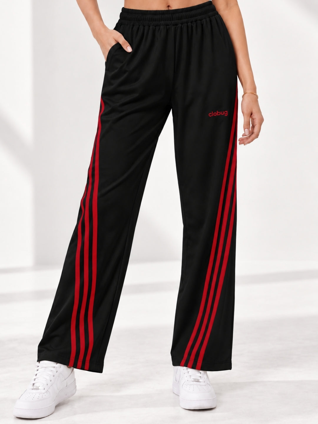 Women's Cotton Blend Striped Trackpant