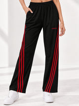 Women's Cotton Blend Striped Trackpant