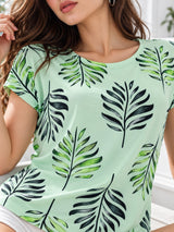 Clobug Stylish Printed Round Neck Top for Women – Trendy Summer Top