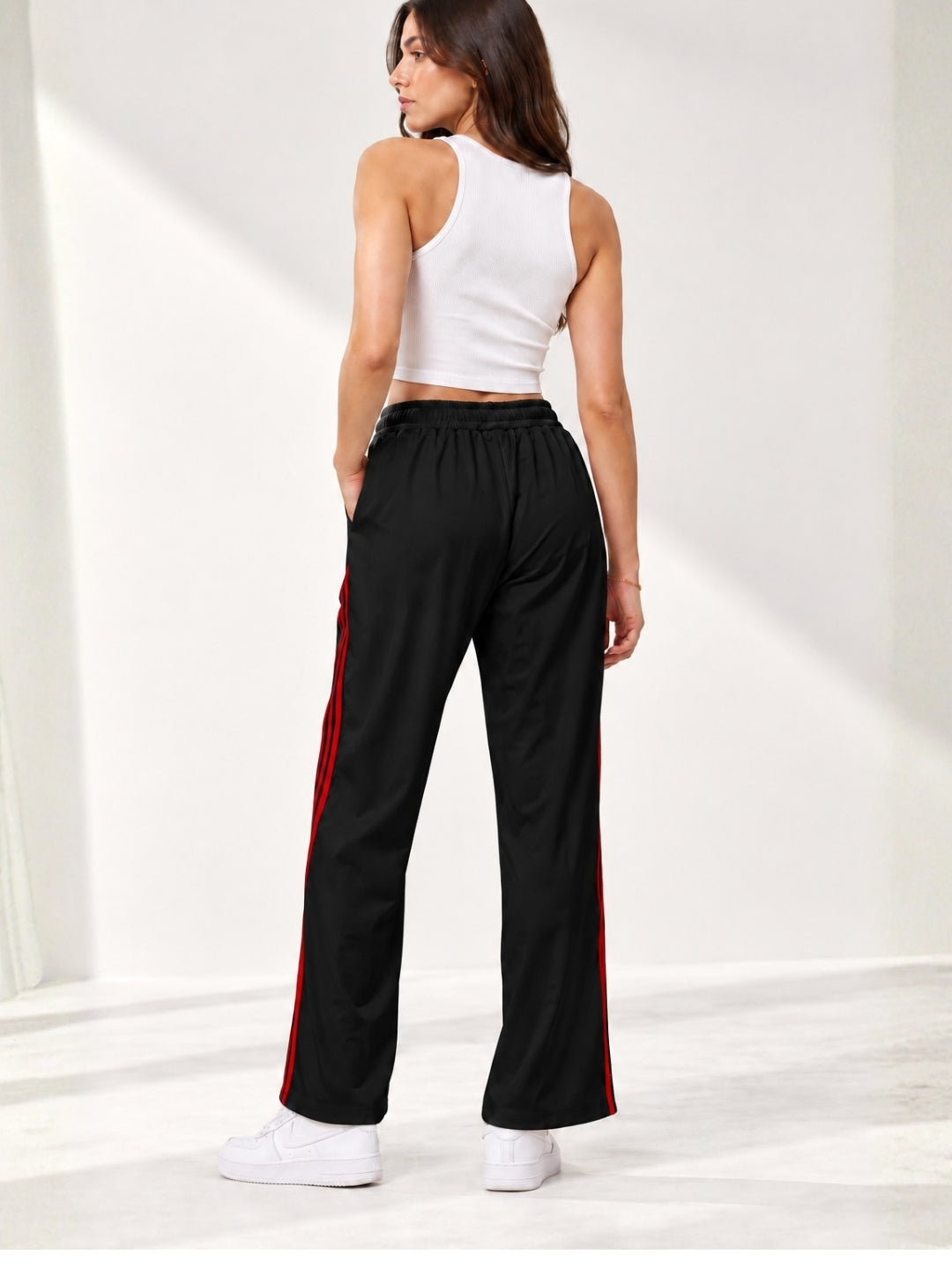 Women's Cotton Blend Striped Trackpant