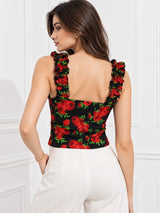 Printed White Sleeveless Top
