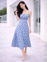 Clobug Women Printed Square Neck Dress