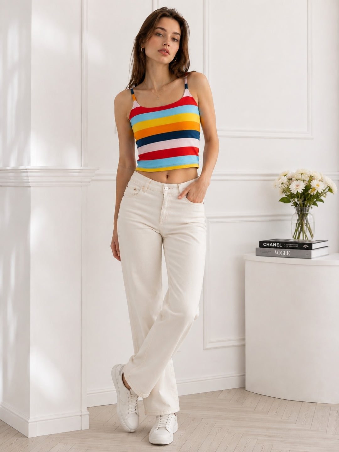 Clobug Women Multicolor Crop Top