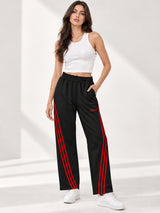 Women's Cotton Blend Striped Trackpant