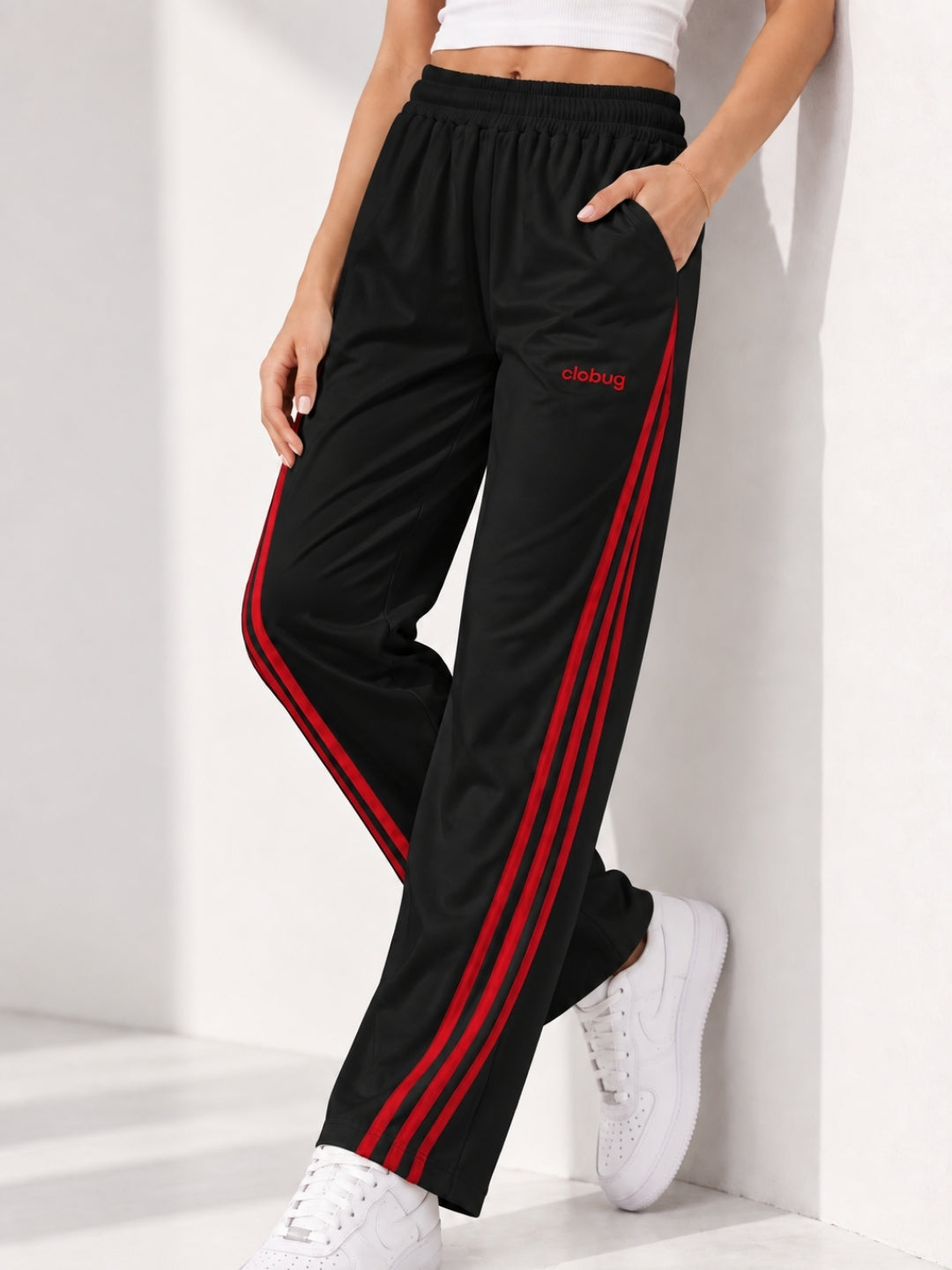 Women's Cotton Blend Striped Trackpant