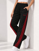 Women's Cotton Blend Striped Trackpant