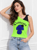 Clobug Women's Printed V-Neck Top