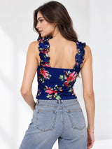 Printed White Sleeveless Top