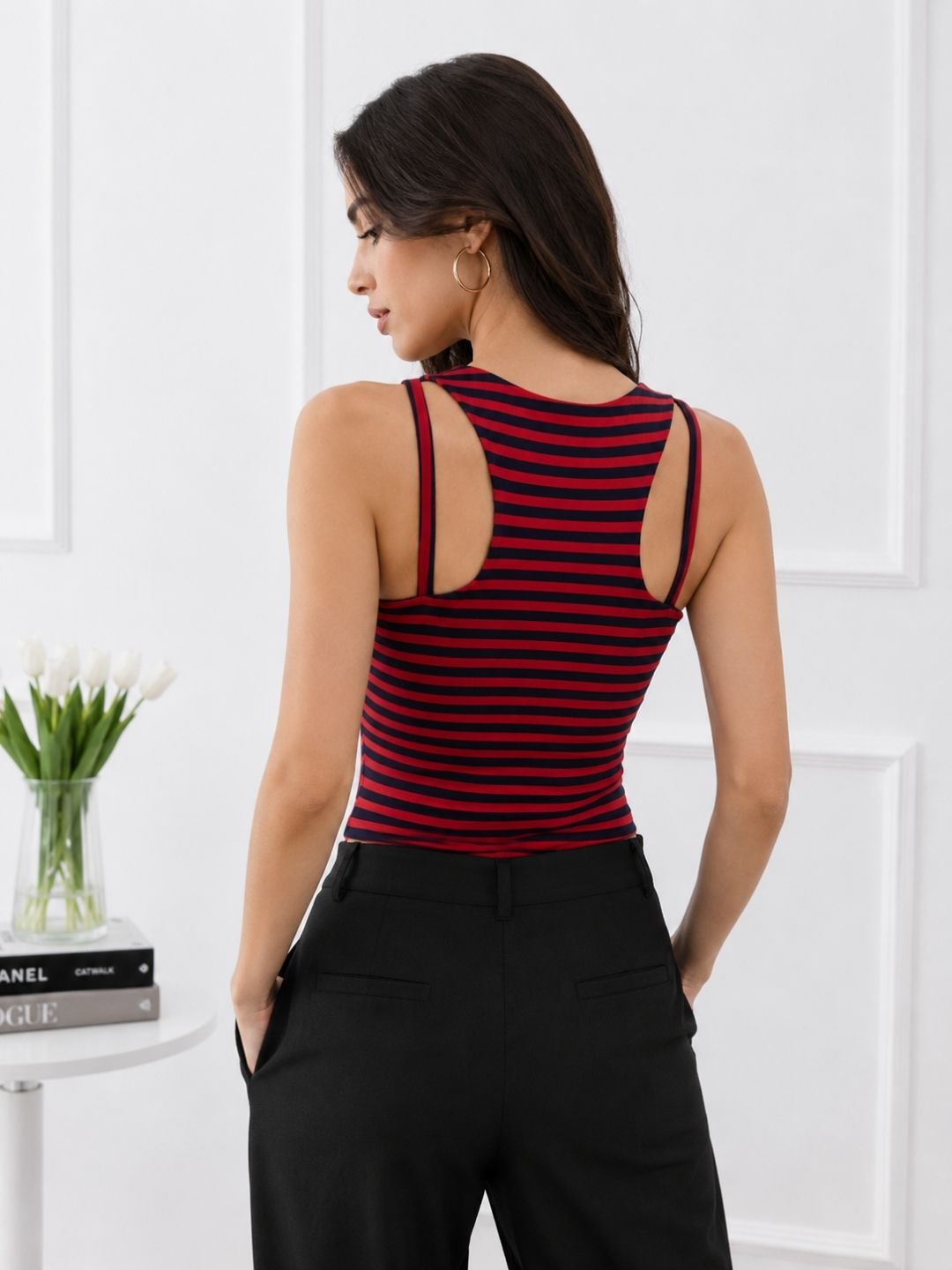 Women's Stripes Square Neck Top