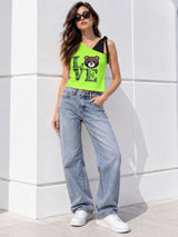 Women's Printed V-Neck Top