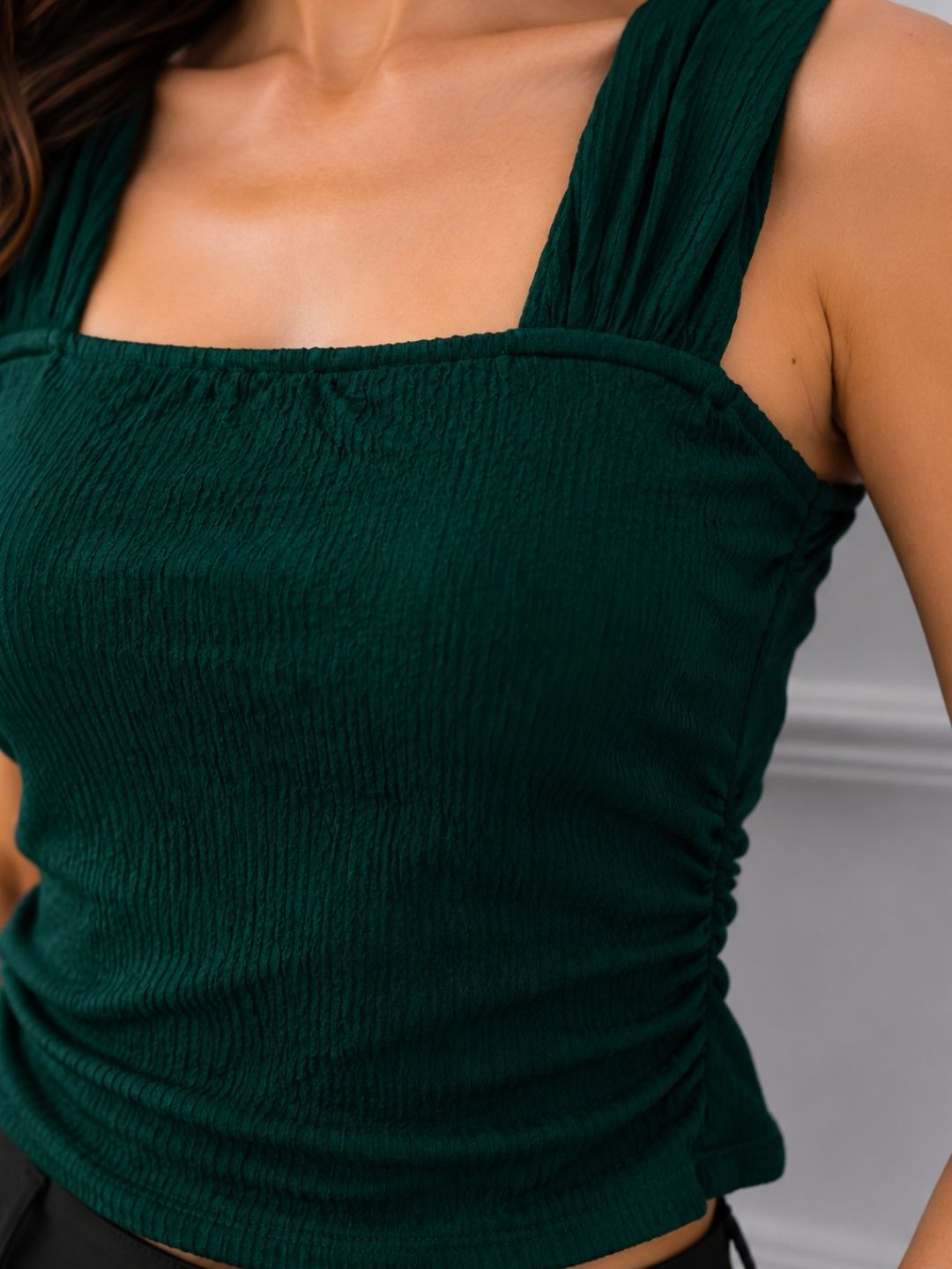 Women's Dark Green Sleeveless Top
