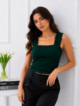 Women's Dark Green Sleeveless Top
