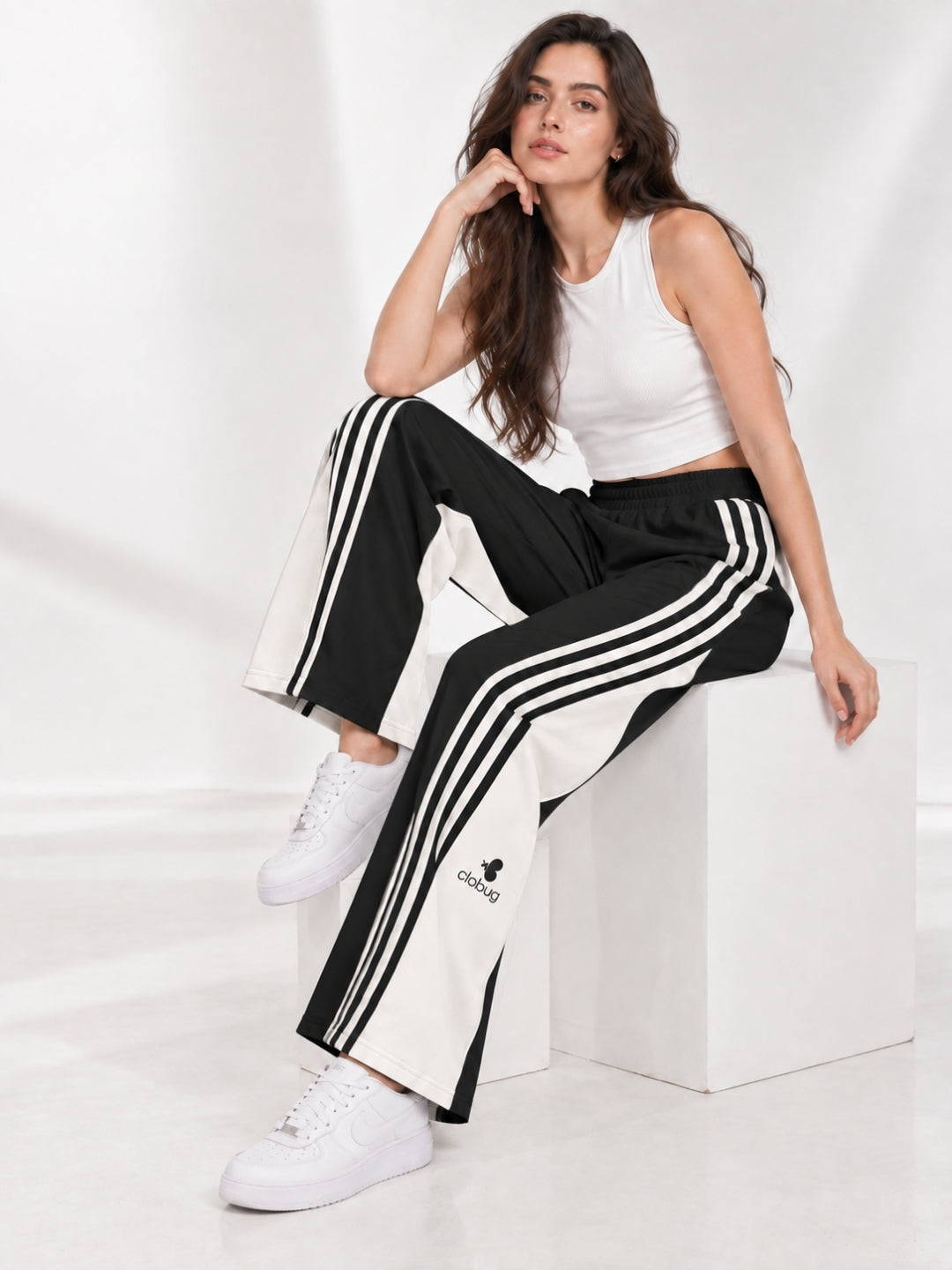 Clobug Women Cotton Blend Full Length Trackpant